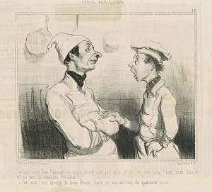 Chefs Hat Prints: Vous savez bien l'éponge que vous disiez... 19th century. Creator: Honore Daumier