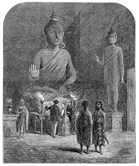 Simpson W Prints: The Voyage to China: Buddhist Temple at Galle, Ceylon, 1872. Creator: J. J