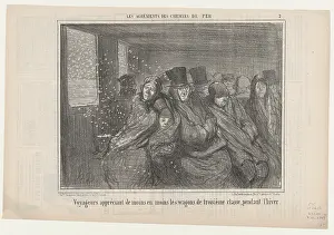 Third Class Prints: Voyageurs appreciant de moins en moins les wagons de troisieme classe pendant l'hiver