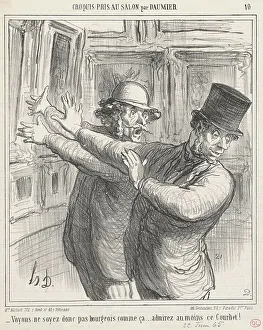 Salon Prints: Voyons... admirez au moins ce Courbet!... 19th century. Creator: Honore Daumier