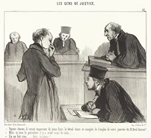 Quill Pen Prints: Voyons temoin il serait important de... 1846. Creator: Honore Daumier