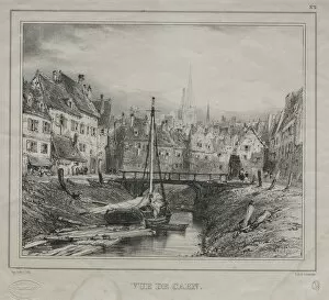 1803 1886 Gallery: Vue de Caen, 1832. Creator: Eugene Isabey (French, 1803-1886)
