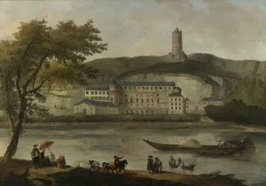 Vue du chateau de Madame d Enville a La Roche-Guyon, ca 1773. Creator: Robert
