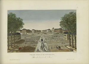 1817 1824 Prints: Vue du château de Versailles, prise de l'avenue de Paris