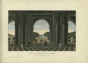1817 1824 Prints: Vue du jardin des Tuileries, prise du vestibule du Palais