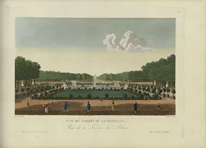 1817 1824 Prints: Vue du jardin du Luxembourg, prise de la terrasse du Palais
