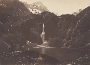 Pyrenees Prints: Vue du lac d Oo ou Seculejo, Bagnere de Luchon, 1853. Creator: Joseph Vigier
