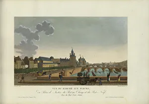 Palais De Justice Prints: Vue du marché aux Fleurs, du Palais de justice
