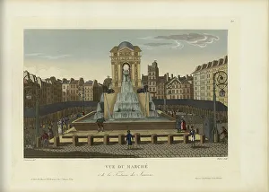 1817 1824 Prints: Vue du marché et de la fontaine des Innocents