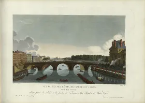 Pont Royal Prints: Vue du Nouvel Hôtel des Gardes du Corps sur le quai d'Orsay