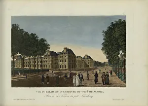 1817 1824 Prints: Vue du palais du Luxembourg du côté du jardin