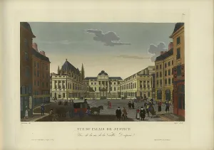 Palais De Justice Prints: Vue du Palais de justice, prise de la rue de la Vieille-Draperie