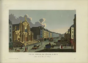 1817 1824 Prints: Vue du portail de l'église Saint-Roch