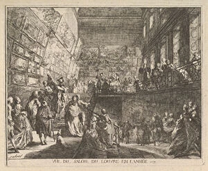 Anticipation Gallery: Vue du Salon du Louvre en l annee 1753, 1753. Creator: Gabriel de Saint-Aubin