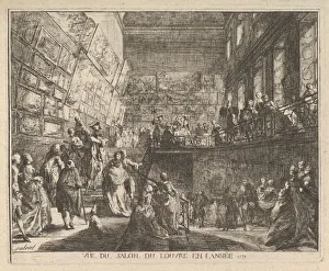 Vue du Salon du Louvre en l annee 1753, 1753. Creator: Gabriel de Saint-Aubin
