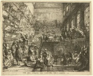 Salon Prints: Vue du Salon du Louvre en l'annee 1753, 1753. Creator: Gabriel de Saint-Aubin
