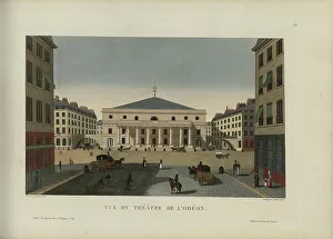 1817 1824 Prints: Vue du théâtre de l'Odéon, 1817-1824