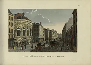 1817 1824 Prints: Vue du théâtre de l'Opéra-comique rue Feydeau