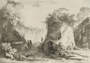 Vergilius Maro Publius Prints: Vue du Tombeau de Virgile from Differentes vues dessined apres nature