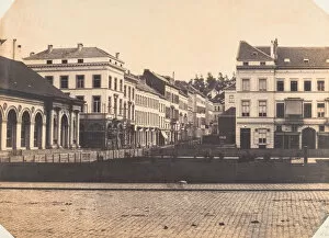 Brussels Gallery: Vue de face du balcon avant l entiere construction de la place, 1854-56