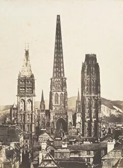 Haute Normandie Collection: Vue generale de la Cathedrale de Rouen, 1852-54. Creator: Edmond Bacot
