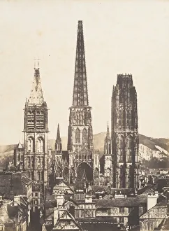 Haute Normandie Prints: Vue generale de la Cathedrale de Rouen, 1852-54. Creator: Edmond Bacot