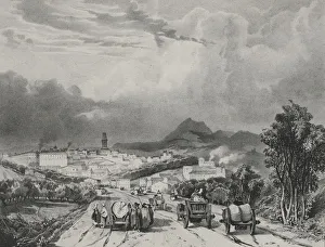 Vue generale de Riom, Auvergne, 1829. Creator: Adrien Dauzats (French, 1804-1868)