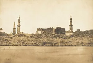 Du Camp Gallery: Vue de Girgeh et du littoral enleve - par l inondation du Nil, 1849-50