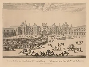 Israël Silvestre Prints: Vue de la Cour du Cheval-Blanc de Fontainebleau, 1667. Creator: Israel Silvestre (French