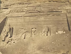 Pharaohs Gallery: Vue de la facade du Speos de Phre, a Abousembil, March 1850
