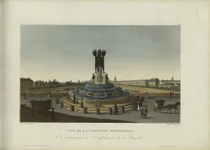 Bastille Prints: Vue de la fontaine triomphale en construction sur l'emplacement de la Bastille