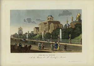 1817 1824 Prints: Vue de la Mokala, et de la maison de Monsieur Pasckoff à Moscou