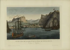 1817 1824 Prints: Vue de l'île, de la rade et de la ville de Sainte-Hélène