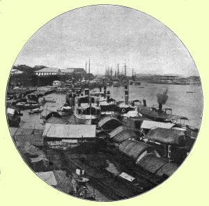 Houseboat Prints: Vue de Manille; Les Terres Du Pacifique, 1914. Creator: Unknown