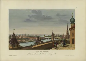 1817 1824 Prints: Vue de Moscou, prise à droite du Balcon impérial