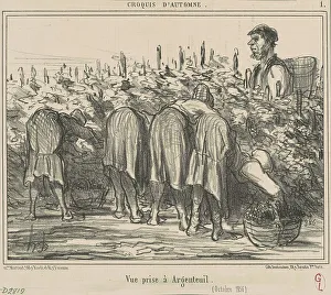 Vineyard Prints: Vue prise a Argenteuil (Octobre 1856), 19th century. Creator: Honore Daumier