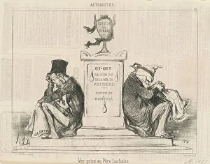 Homeland Prints: Vue prise au Père Lachaise, 19th century. Creator: Honore Daumier