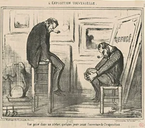 Universal Exhibition Prints: Vue prise dans un atelier... 19th century. Creator: Honore Daumier