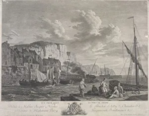 Engraving And Etching Prints: Vue prise dans le port de Dieppe (View of the port of Dieppe)