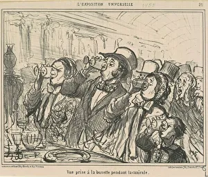 Universal Exhibition Prints: Vue prise a la buvette pendant la canicule, 19th century. Creator: Honore Daumier