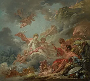 Tribute Prints: Vulcan Presenting Arms To Venus For Aeneas, 1756. Creator: Francois Boucher