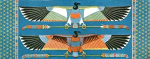 Emile Prisse Davennes Prints: Vulture ceiling decorations, Philae, Egypt, (1928). Creator: Unknown