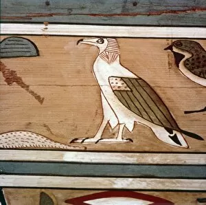 Al Minya Gallery: Vulture on the inner wall of coffin of steward, Seni from El Bersha, Egypt, c2000 BC