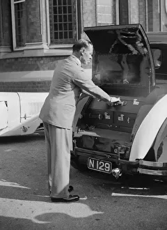 W Arnold with his Bentley at the Southport Rally, 1928. Artist: Bill Brunell