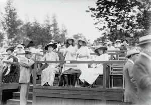 Spectator Sport Prints: W. Goadby Loew, wife & daughters, 1913. Creator: Bain News Service