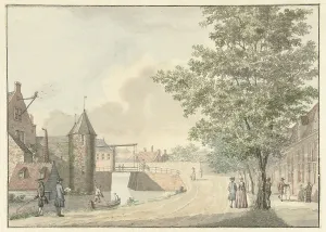 Drawbridge Prints: De Waardpoort in Utrecht, 1757-1822. Creator: Hermanus Petrus Schouten