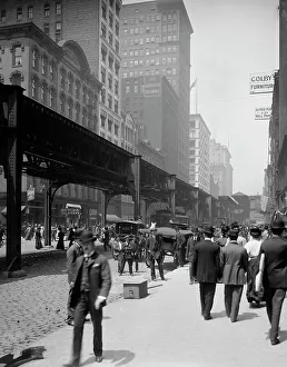 Illinois United States Prints: Wabash Avenue, Chicago, Ill. c1907. Creator: Unknown