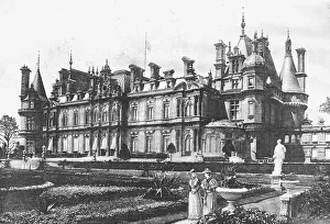 Buckinghamshire Prints: Waddesdon Manor, The Country Seat of Baron Ferdinand De Rothschild to which The Queen has just pai Creator: Unknown