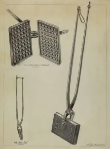 Graphite On Paper Prints: Waffle Iron, c. 1936. Creator: Holger Hansen