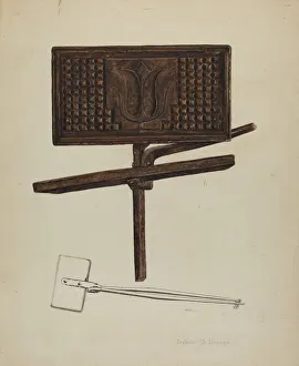 Isabelle De Strange Prints: Waffle Iron, c. 1939. Creator: Isabelle De Strange